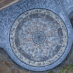 concrete medallion and flagstone patio