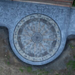 concrete medallion and flagstone patio