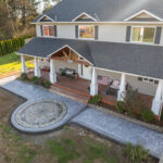 concrete medallion and flagstone patio