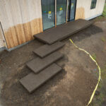concrete medallion and flagstone patio