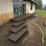 concrete medallion and flagstone patio