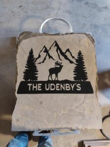 concrete engraved sign