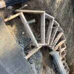 floating concrete steps exposed aggregate