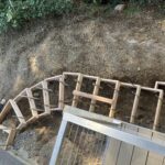 floating concrete steps exposed aggregate