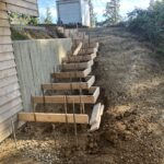 floating concrete steps exposed aggregate