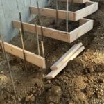 floating concrete steps exposed aggregate