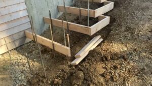 floating concrete steps exposed aggregate