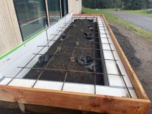 floating concrete steps exposed aggregate