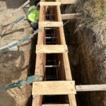 floating concrete steps exposed aggregate