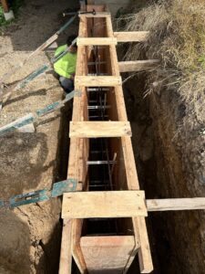 floating concrete steps exposed aggregate