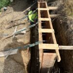 floating concrete steps exposed aggregate