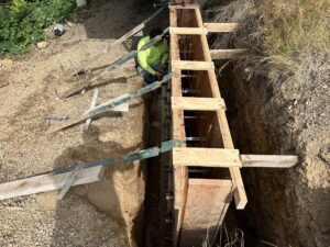 floating concrete steps exposed aggregate