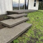 floating concrete steps exposed aggregate