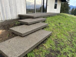 floating concrete steps exposed aggregate