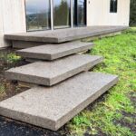 floating concrete steps exposed aggregate