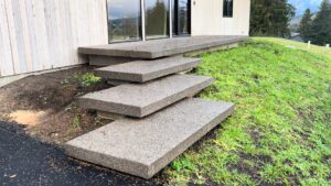 floating concrete steps exposed aggregate