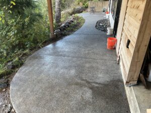 floating concrete steps exposed aggregate