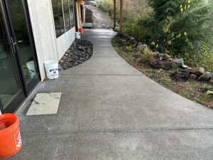 floating concrete steps exposed aggregate