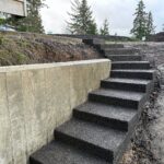 floating concrete steps exposed aggregate