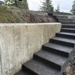 floating concrete steps exposed aggregate