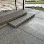 floating concrete steps exposed aggregate