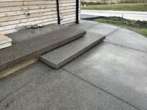 floating concrete steps exposed aggregate