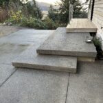 floating concrete steps exposed aggregate