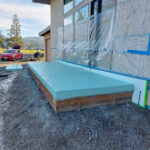 floating concrete steps exposed aggregate