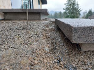 floating concrete steps exposed aggregate