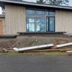 floating concrete steps exposed aggregate