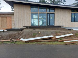 floating concrete steps exposed aggregate