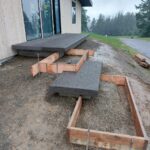 floating concrete steps exposed aggregate