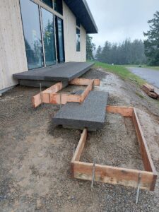 floating concrete steps exposed aggregate