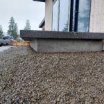 floating concrete steps exposed aggregate