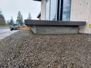 floating concrete steps exposed aggregate