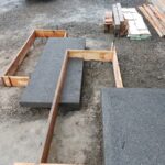 floating concrete steps exposed aggregate