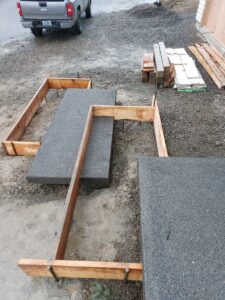 floating concrete steps exposed aggregate