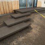 floating concrete steps exposed aggregate