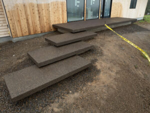 floating concrete steps exposed aggregate