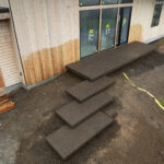 floating concrete steps exposed aggregate