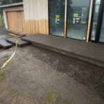 floating concrete steps exposed aggregate
