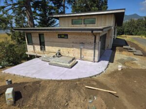 floating concrete steps exposed aggregate