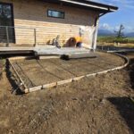 floating concrete steps exposed aggregate