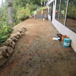 floating concrete steps exposed aggregate