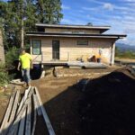floating concrete steps exposed aggregate