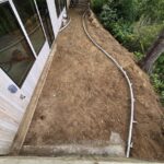 floating concrete steps exposed aggregate