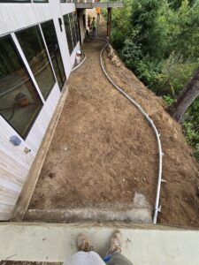 floating concrete steps exposed aggregate