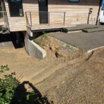 floating concrete steps exposed aggregate