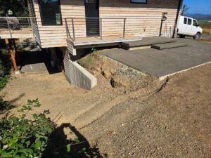 floating concrete steps exposed aggregate